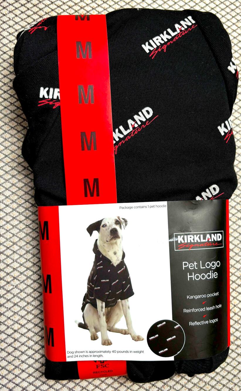 NWT Kirkland Signature Pet Dog /Cat Hoodie, Medium, Black Sweater, Reflective